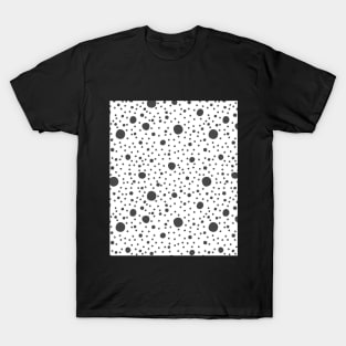 Black Dots for Outer Space | Black and White Design | Abstract Circles T-Shirt